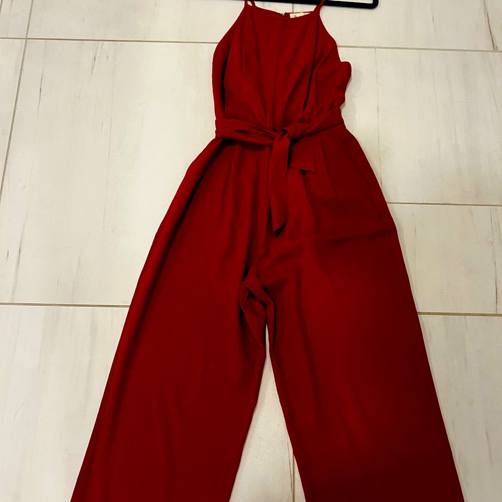 Fashion in Earth burgundy jumpsuit size S